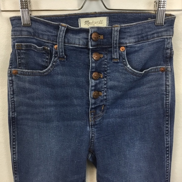 Madewell 10" High-Rise Skinny Jeans Mackey Wash Button Front Edition - Picture 3 of 16